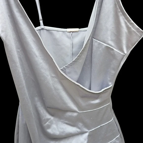 E.L.H STUDIO Elegant Silver Draped Dress Women Size S - Picture 7 of 15